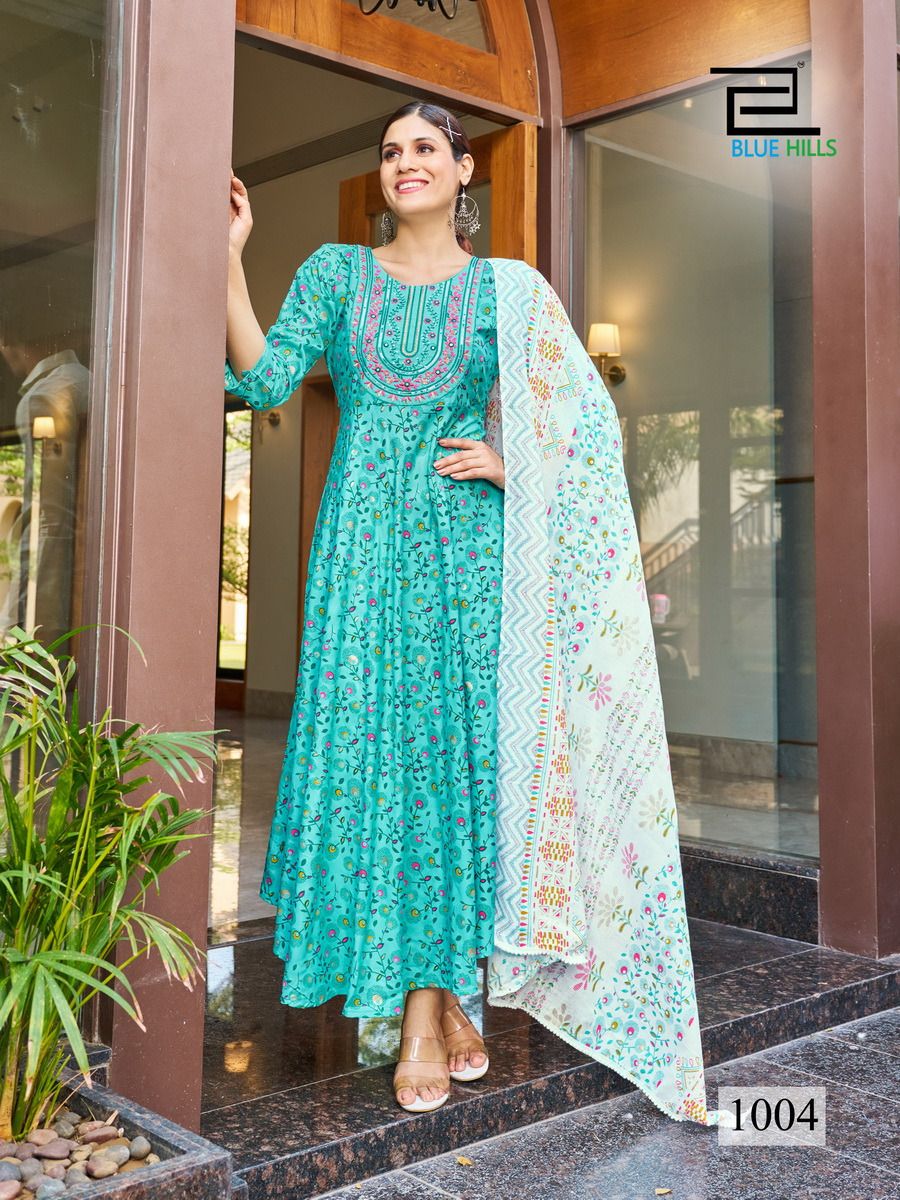 Kohinoor By Blue Hills Rayon Printed Kurti With Dupatta Catalog